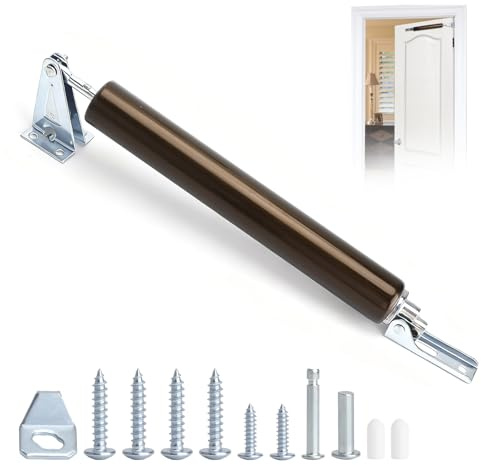 TMZELOA Dörrstängare 32 × 230 mm automatisk dörrstängare av aluminium i antik brons – tyst dörrdämpare med mjuk stängningsfunktion, enkel montering utan borrning för rumsdörr, trädgårdsgrind