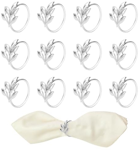 Anillos De Servilleta Plata, Anillos Servilleta De Metal, 20 Piezas Set, Servilleteros Plateados, para Reuniones Familiares, Bodas, Cumpleaños, Decoración De Mesa
