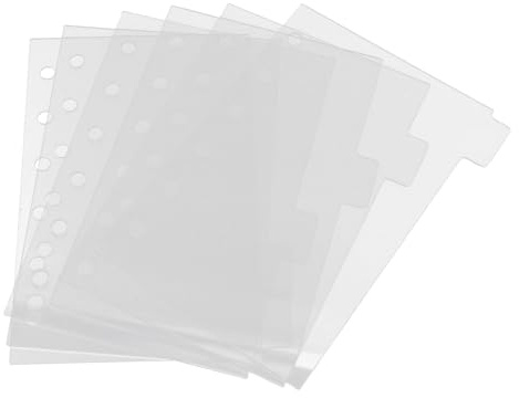 Didiseaon 6 Fundas Acrílicas Transparentes A7 para Agenda Carpeta Rellenable Desmontable 6 Anillas Cubierta para Cuaderno DIY Adecuado para Oficina Estudio y Hogar