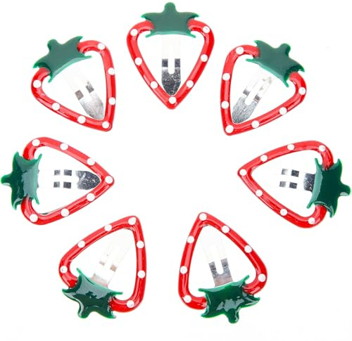 Abaodam 15 Pinzas Pelo Forma de Fresa Accesorios Metálicos Versátiles para Niñas Que No Se Caen Fácilmente, Ideales Cuidado del Cabello Infantil