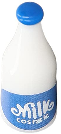 Zhangpu 8 Piezas Botella de Leche en Miniatura Escala 1:12 Casa de Muñecas Botella de Leche Figuras de Plástico Mini Modelos Accesorios de Decoración DIY para Casa de Muñecas (Azul)