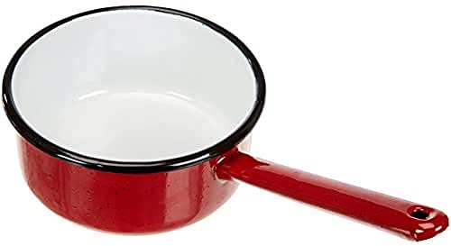 IBILI Stielkasserolle Promo 14 cm aus emailliertem Stahl in rot/weiß