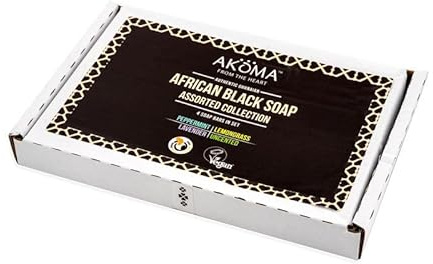 AKOMA African Black Soap Signature Collection (4 x 60g Bars)