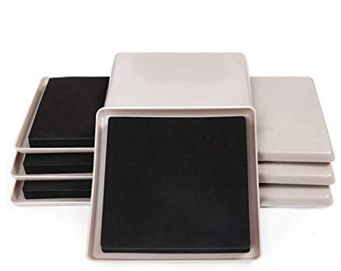 Ezprotekt 8 Pack Reusable Furniture Slider for Carpet,5 Inch Square Furniture Mover,Furniture Sliders Carpet Sliders Furniture Moving Sliders Furniture Moving Pads Furniture Glides