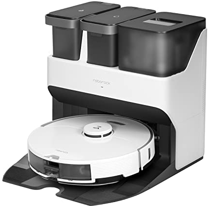 roborock S7 Pro Ultra 5100Pa Staubsauger Roboter mit Selbstwaschend/Selbstnachfüllend/Selbstentleerend/Selbstreinigend Dock, Saugroboter verbunden durch Alexa/APP 3D-Mapping（Upgrade S7）