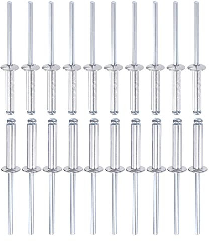 DTGN 4mm x 20mm (DxL) Ciechi Rivetti - 60pz - Buoni per Macchinari Giunzione - Alluminio Cupola Aperto Terminale Rivetto