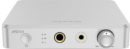 Topping A50III Amplificador para Auriculares, NFCA, Jack 6.35mm, 4.4mm Balanceada (Plata)