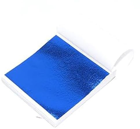 100 Piezas Hoja De Oro Colorida Hoja De Oro,Hojas De Oro Y Hojas De Metal,Hoja De Oro Multicolor Hoja De Imitación Metal Dorada Para Muebles Decoración De Uñas,Pastelería (azul)