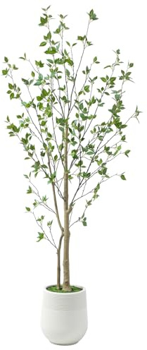 Bellacat 6ft Minimalist Artificial Citrus Tree with Large Exquisite Planter, 72in Faux Citrus Tree with Realistic Leaves, Faux Tree Indoor Outdoor for Home Office Living Room Bedroom Porch Decor.