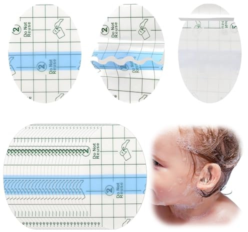 Adesivi per Orecchie Impermeabili per Bambini - 100 Pezzi Copriorecchie Trasparenti UltraSottili, Adatti per il Nuoto e la Doccia