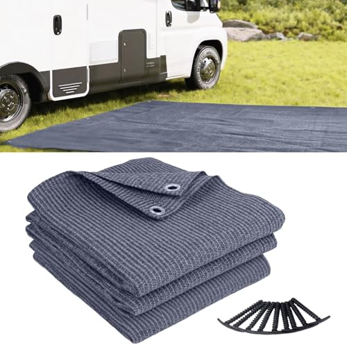 LOVE STORY Tapis d'auvent pour Le Camping Extérieur 250x400cm, Tapis de Tente pour Caravane Camping-Car, Respirant, Antidapant, Lavable,Contient 4 piquets en T