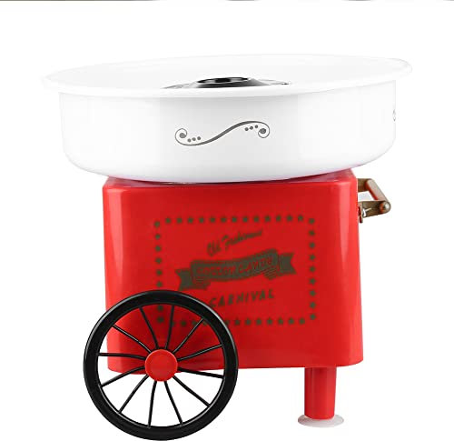 HUOLE Máquina de Algodón de Azúcar Eléctrica Profesional Estilo Retro Regalo Infantil para Fiestas Cumpleaños Acero INOX. Aluminio 450W-550W Cotton Candy Machine