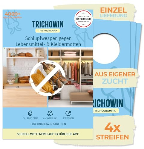 Trichowin ny! Slip-on mot mat- och klädmalar – effektivare än matmalfällor – alternativt malskydd till malfälla och malspray – tillverkad i AT (4 st)