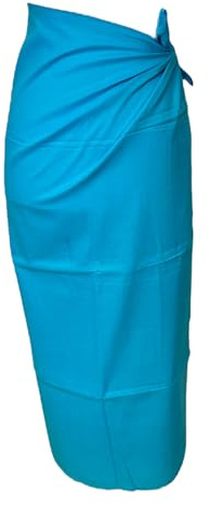 Kiran Fashion Nuovo 100% COTONE Premium Sarong Spiaggia Piscina Copertura Leggero Sciarpa Avvolgere Vacanze, Turchese, Etichettalia unica
