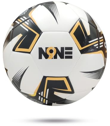 NINE Football Size 3 4 5 Ideal for Men & Women Gifts Soccer Ball Soft Touch TPE Foam Layer Perfect Bounce Moisten Needle Restricted Bladder (White, 3)
