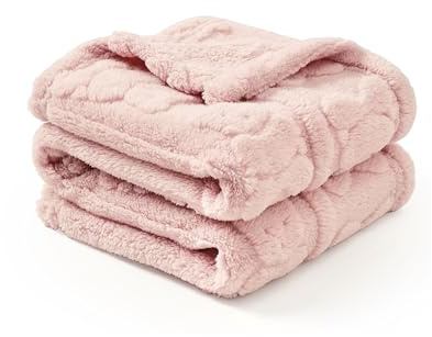 CREVENT Coperta morbida e calda in sherpa per bambine e ragazzi, essenziale per neonati, regalo per baby shower, 75 x 100 cm, orsetto rosa