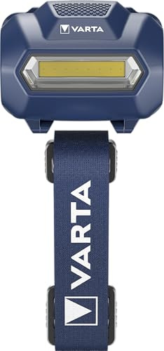 VARTA Lampe Frontale LED, Headlight H10, torche frontale, lampe frontale antichoc, lampe de tête, tête réglable à 45°, bandeau lavable, non équipée, Noir | LED haute performance, boîtier antichoc, bandeau lavable, sans piles, artisanat et dans maison, Nécessite 3x AAA Piles