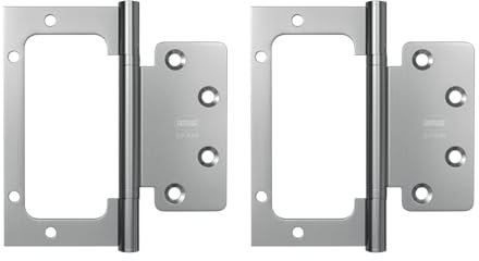 Amig - Pack de 2 Bisagras - 100 x 90 x 2,5 mm - Recomendada para su Uso en Puertas - Apertura y Cierre Silencioso - Acero Inoxidable Mate - Incluye Tornillería