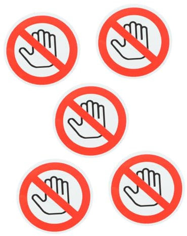 NOLITOY Lot de 5 Panneaux Muraux D'avertissement Autocollants Blancs « Ne Pas Toucher » en Éthylène Auto-adhésif, Signalisation de Sécurité Résistante pour Usine et Entrepôt
