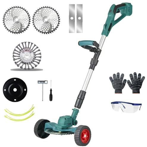 Akku Rasentrimmer Rasenkantenschneider Freischneider für Makita 18V (ohne Akku), mit 4 in 1 Schneidklingen, Rasentrimmerfaden Batterie Rasenmäher Radkantenschneider für Rasenschneiden Räder