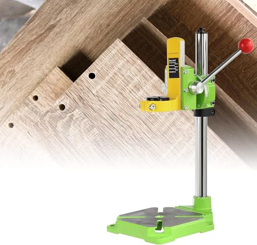 Perceuse électrique d'établi avec poignée antidérapante, course de 60 mm, plage de serrage de 38 à 42 mm – Hauteur réglable, mandrin rotatif à 90° – Idéal pour un usage domestique et commercial