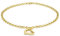 CARISSIMA Women's 9 ct Yellow Gold Heart Charm 2 mm Round Belcher Chain Bracelet of Length 18 cm/7 Inch