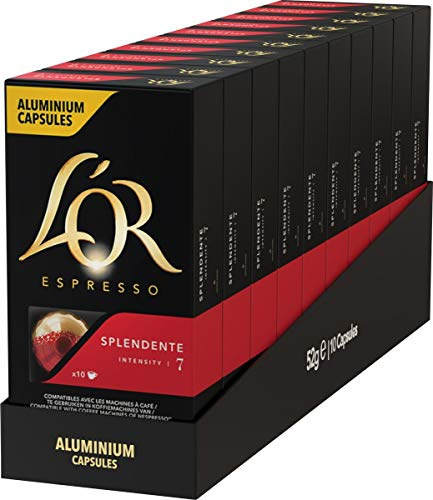 L'OR Espresso- Splendente intensidad 7 - 100 cápsulas de aluminio compatibles con máquinas Nespresso