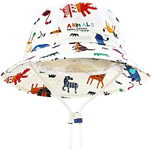 DRESHOW Unisex Bambino Secchio Regolabile Protezione Del Sole Cappello per Neonata Ragazza Ragazzo Neonato Bambini Bambino Pieghevole Cappelli da Sole da Spiaggia UPF 50+