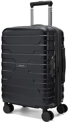 BAGSMART Carry On Luggage 22x14x9 Airline Approved with Spinner Wheels,Lightweight 20 Inch Luggage with TSA Lock,Expandable Hard Shell Carry On Suitcases for Men Women,Black