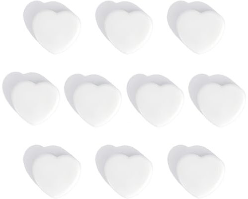 ZDZBLX Fridge Magnets, 10 Pack Strong Magnet, Mini Cute Heart-Shaped White Magnets for Whiteboard, Notice Board, Crafts, Office & Home – Heavy Duty Decorative Magnets for Adults, Small Magnetic Dots