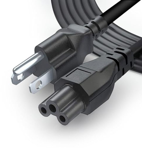 3 Prong AC Laptop Power Cord 5Ft Universal Power Cable | 125V | for Dell HP LG Lenovo Asus Acer Toshiba Sony Laptops/Notebooks, Monitors, Printers, Scanners NEMA 5-15P to C5 Power Cable