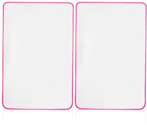 YQQYG 2 Pcs Ironing Protector Mesh, 15 × 23 Inch Pressing Cloth for Ironing, Heat-Resistant Mesh Ironing Cloth, Scorch-Saving Insulation Press Cloth for Ironing (Pink)