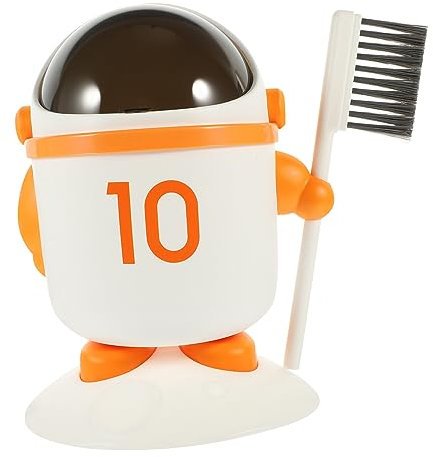 LALAFINA 1juego Papelera De Escritorio Forma De Astronauta Con Cepillo Organizador De Mesa Para Oficina Dormitorio y Cocina Diseño Divertido y Compacto