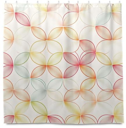 miaozhen Tenda da bagno impermeabile 182 x 182 cm con gancio alla moda colorata Europen Guilloche modello poliestere lavabile tenda da doccia di lusso fodera per bagno Cortina para ba?o Elegante