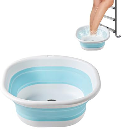 Jenshhch Faltbare Waschschüssel Spülschüssel Camping 37x14.5cm Klappbecken Mit Griff Wäschekorb Für Küche Badezimmer Reise (A)