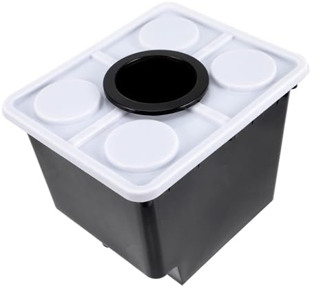 HIAKDOFT Soilless Cultivation Hydroponic Basket Lid Black Plastic Planter for Greenhouse Vegetable and Fruit Growing Garden Supplies