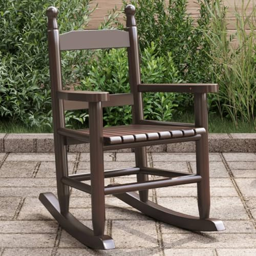 Genérico Mecedora para niños Madera Maciza de álamo marrón,Mobiliario,Sillas,Mecedoras,Marrón,2.7 KG,4008880