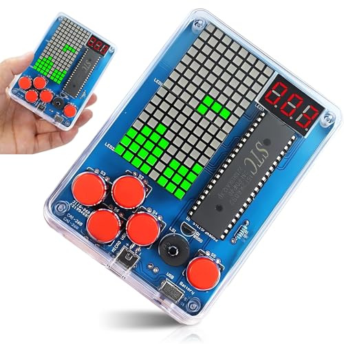 Kit per console da gioco fai da te per saldatura, console da gioco, con custodia in acrilico, set per esercizi di saldatura elettronica, kit per esercizi di saldatura per studenti, scienza, educazione