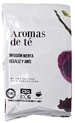Infusión de Menta, Regaliz y Anís - Infusión 100% Natural - Propiedades Digestivas - Recomendable para Dolor de Estómago - Beneficiosa para la Salud Mental - Sin Gluten - 100 g - Aromas de Té