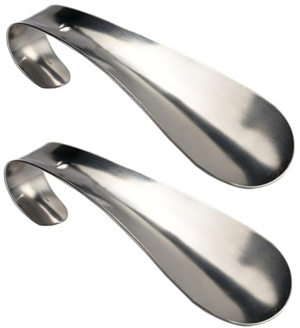Shoe Horn Long Handle for Seniors Men Women, Metal Shoehorn Handled,Long-Handle Shoe Spoon,Boot Horns,Shoes Stick Helper,6 Inch Travel Small Size Stainless Steel Made Tool,Short Shoe Tongue, 2 Pack