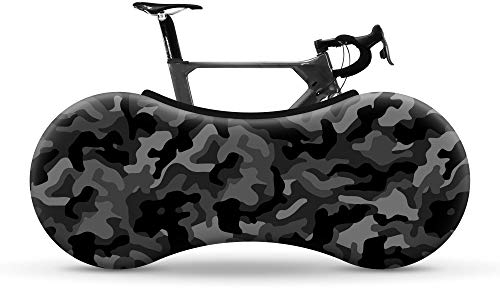 Velo Sock Bicycle Indoor Cover for Storage and Transportation, Stretchy Dirt Proof Fabric, Bike Travel Protection Cover – Camo (Black)