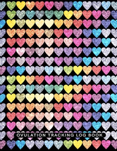 Ovulation Tracking Log Book: 65 Pages Easy-Carry Slim Log Book With Tables | Manual Pregnancy Test Strip & Ovulation Test Strips Paper Progression Recording Glittering Colorful Love Fertility Journal