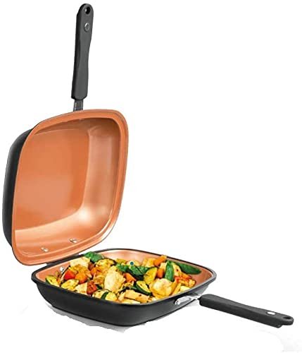 Mediashop Livington Black Doubletta - Wendepfanne - Kochen, Braten, Backen, Grillen - geeignet für alle Herdarten - zwei Gerichten gleichzeitig - kein Anbrennen