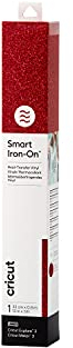 Cricut Smart Iron-On Heat-Transfer Vinyl | 1 Sheet | 33cm x 0.9m | Glitter Red, (3ft), 2008675