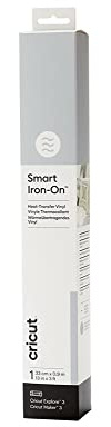 Cricut Smart Iron On | Silver | 0.9 m (3 ft) | Heat Transfer Vinyl Roll (HTV) | For use Explore 3 Maker 3