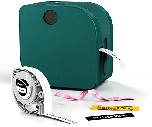 Phomemo P12 Mini stampante Bluetooth per etichette con nastro, dispositivo di etichettatura portatile, per casa, ufficio e piccole imprese, wireless Label Maker per iOS e Android Phone