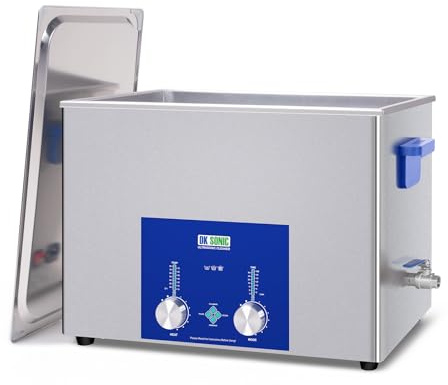 DK SONIC Pulitore ad Ultrasuoni Industriale 37L, Pulitore Sonico Commerciale da 720W con Timer Codificato, Riscaldatore e Cestello, Funzioni Multiple per Motori di Motociclette, Carburatori, Catene