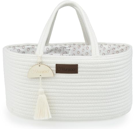 Yunioo Wickeltisch Organizer, Windeltasche mit Herausnehmbaren Fächern & Tragegriffen, Wickeltaschen- Organizer für Wickelkommode, Wickelorganizer