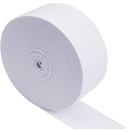 LIMIKPH 5 Meter Gummiband zum Nähen, 35mm 45mm 55mm 65mm breit Schwarz, Weiß Stretch Gummiband (Weiß, 5mx35mm)