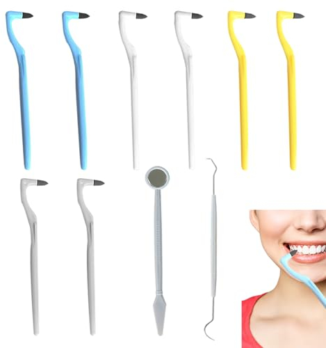 KASESSS 10 Pezzi Kit Rimuovi Tartaro Denti Manuale, Rimozione Tartaro Denti Portatile, Pulizia Denti Tartaro Professionale per Placca e Tartaro Rimozione Pulizia Denti per la Casa e per i Viaggi